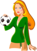 Girl Holding A Ball Clip Art